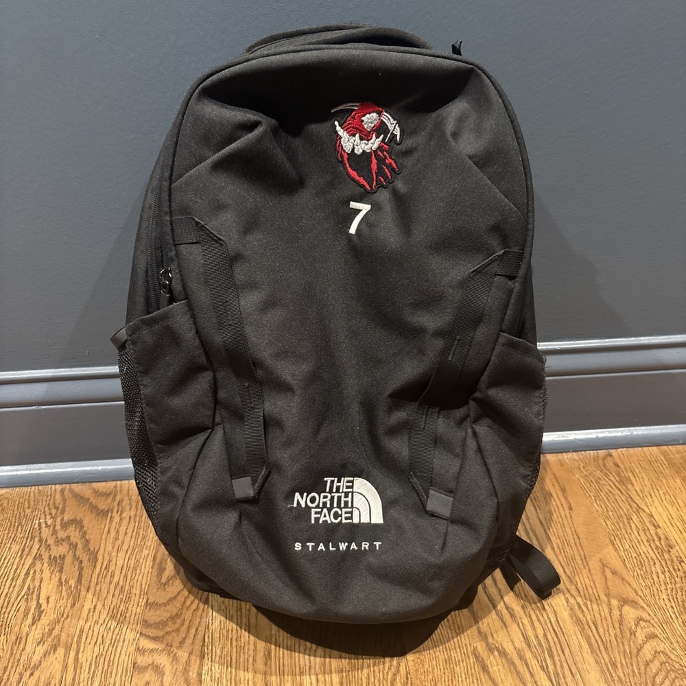 The North Face Stalwart Backpack Laptop Bag  Black Adjust Strap -Embroidered